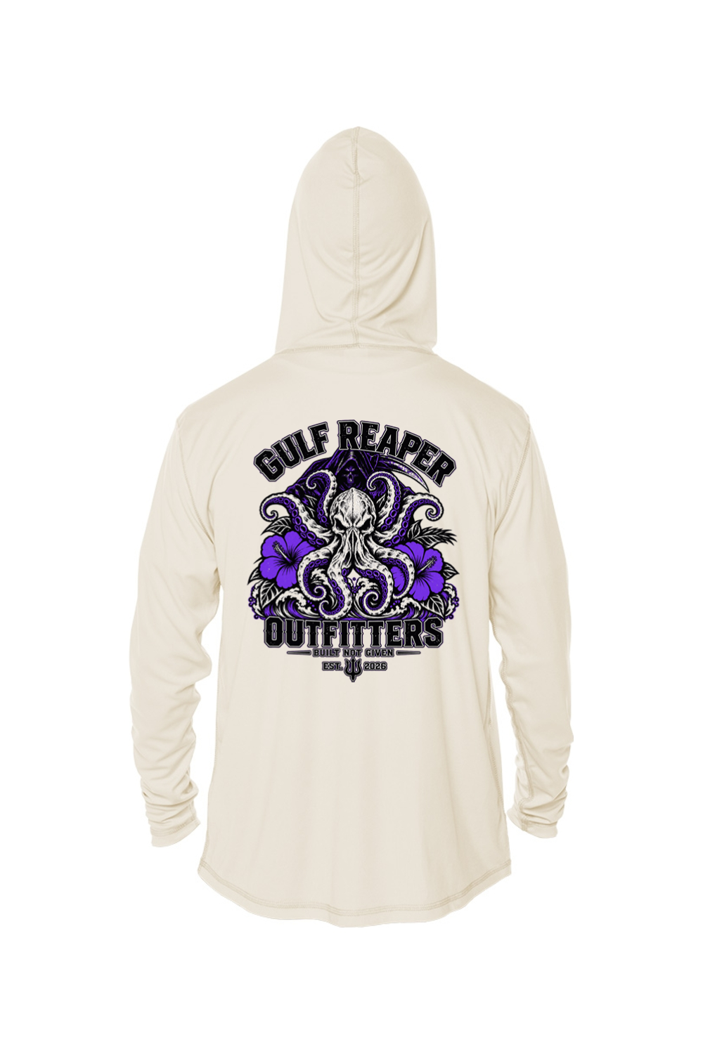 Kraken’s Grip Kids’ Solar Hoodie – Royal Purple Print