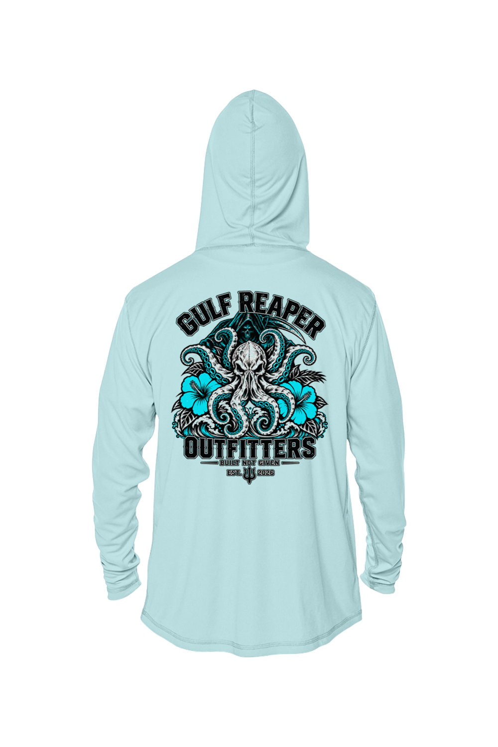 Kraken’s Grip Solar Hoodie – Aqua Print