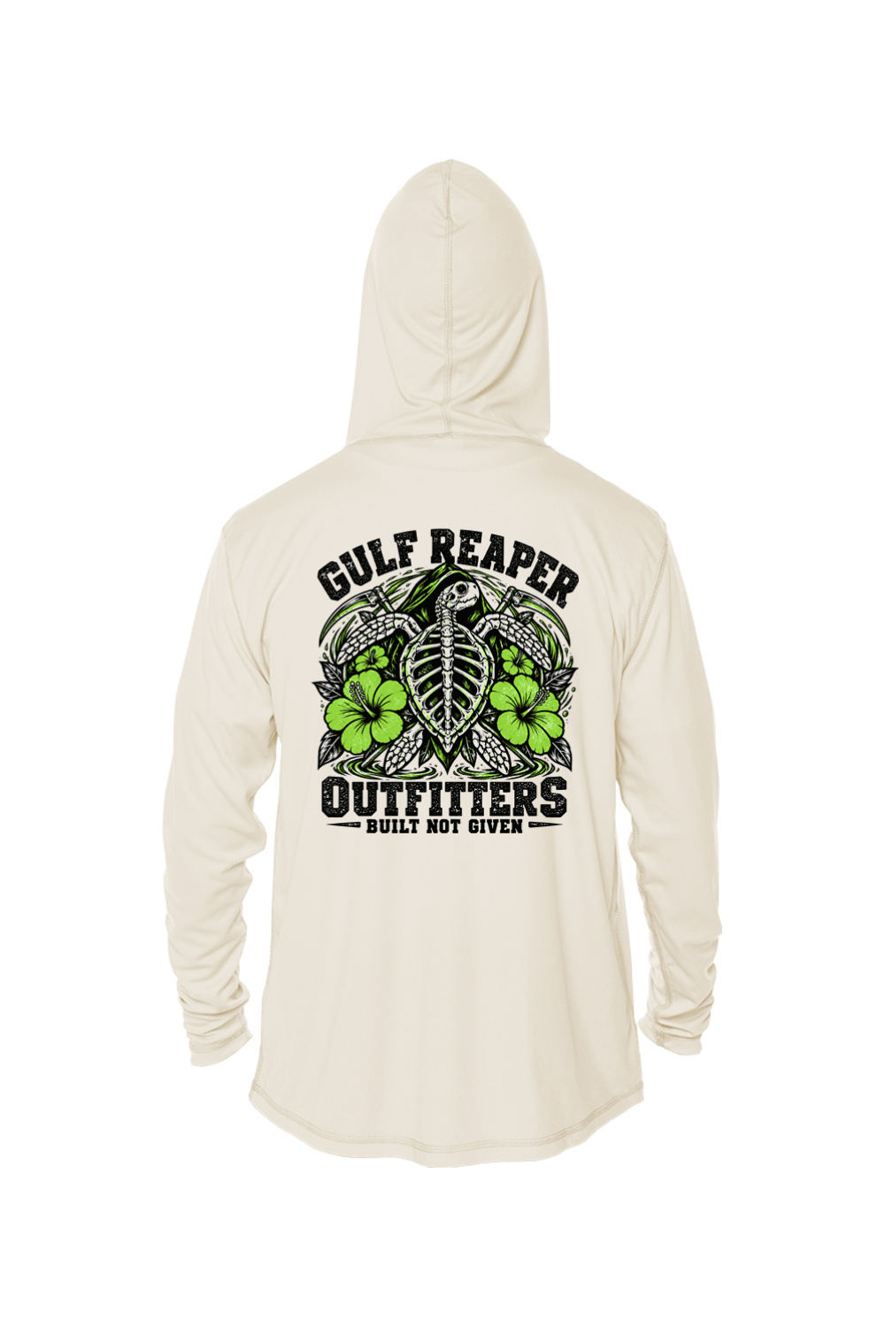 Ancient Tide Kids’ Solar Hoodie – Lime Green Print