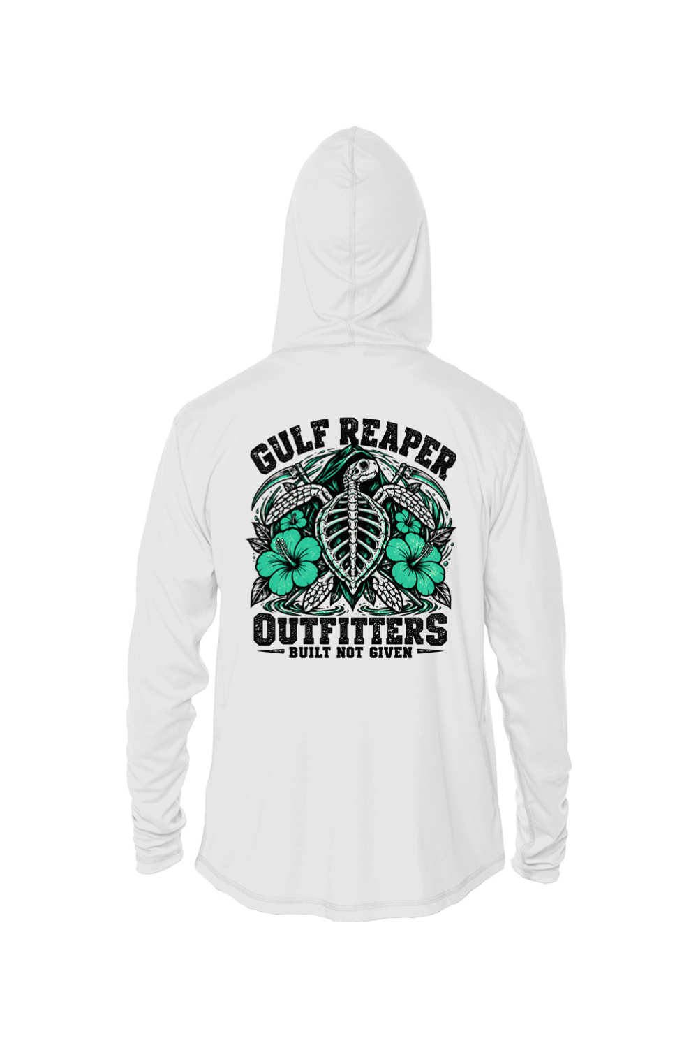 Ancient Tide Kids’ Solar Hoodie – Sea Green Print