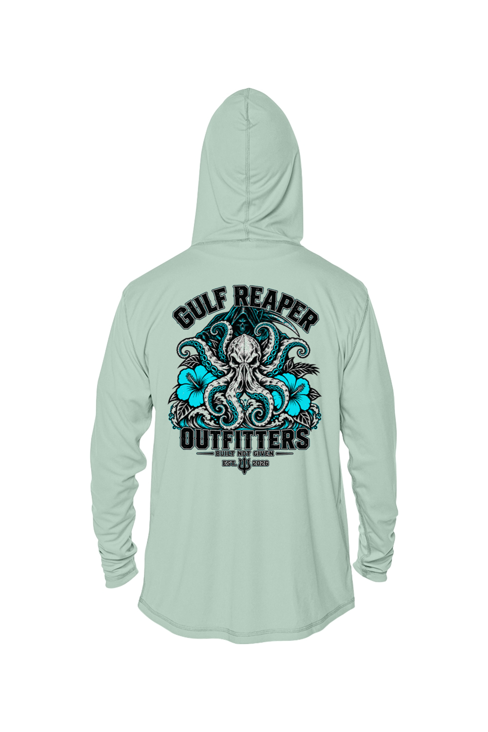 Kraken’s Grip Solar Hoodie – Aqua Print