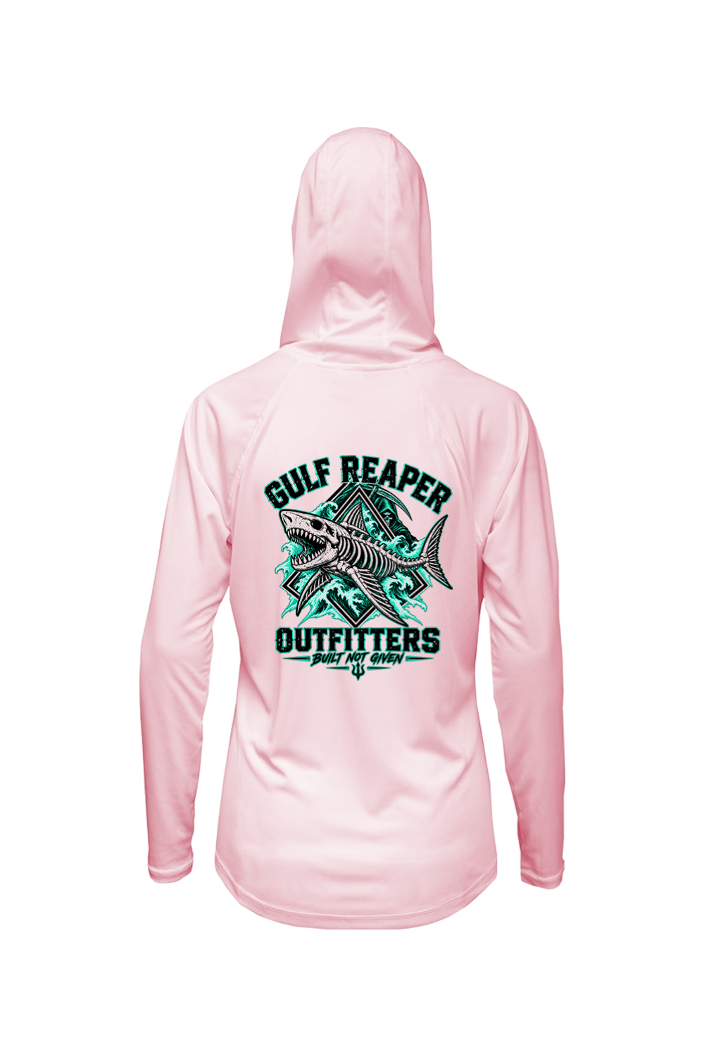 Death Current Women’s Solar Hoodie – Sea Green Print