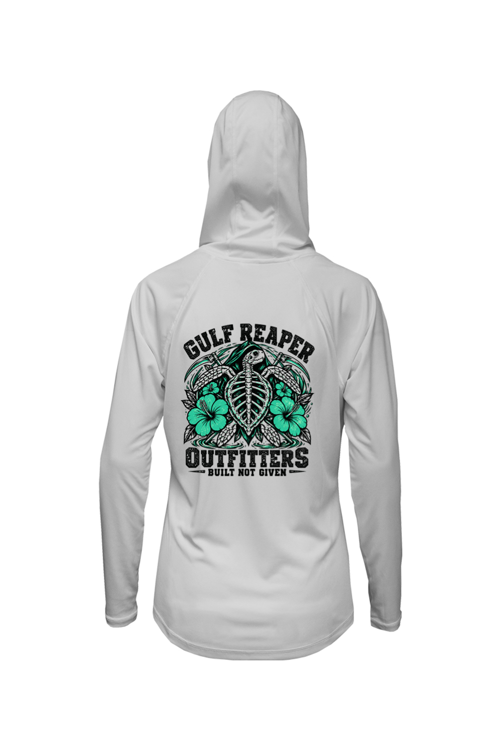 Ancient Tide Women’s Solar Hoodie – Sea Green Print