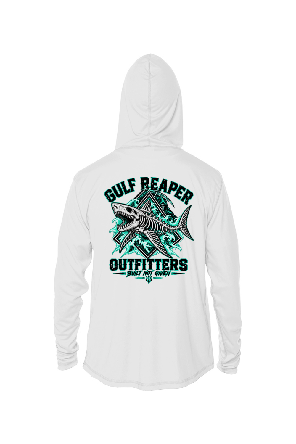 Death Current Kids’ Solar Hoodie – Sea Green Print