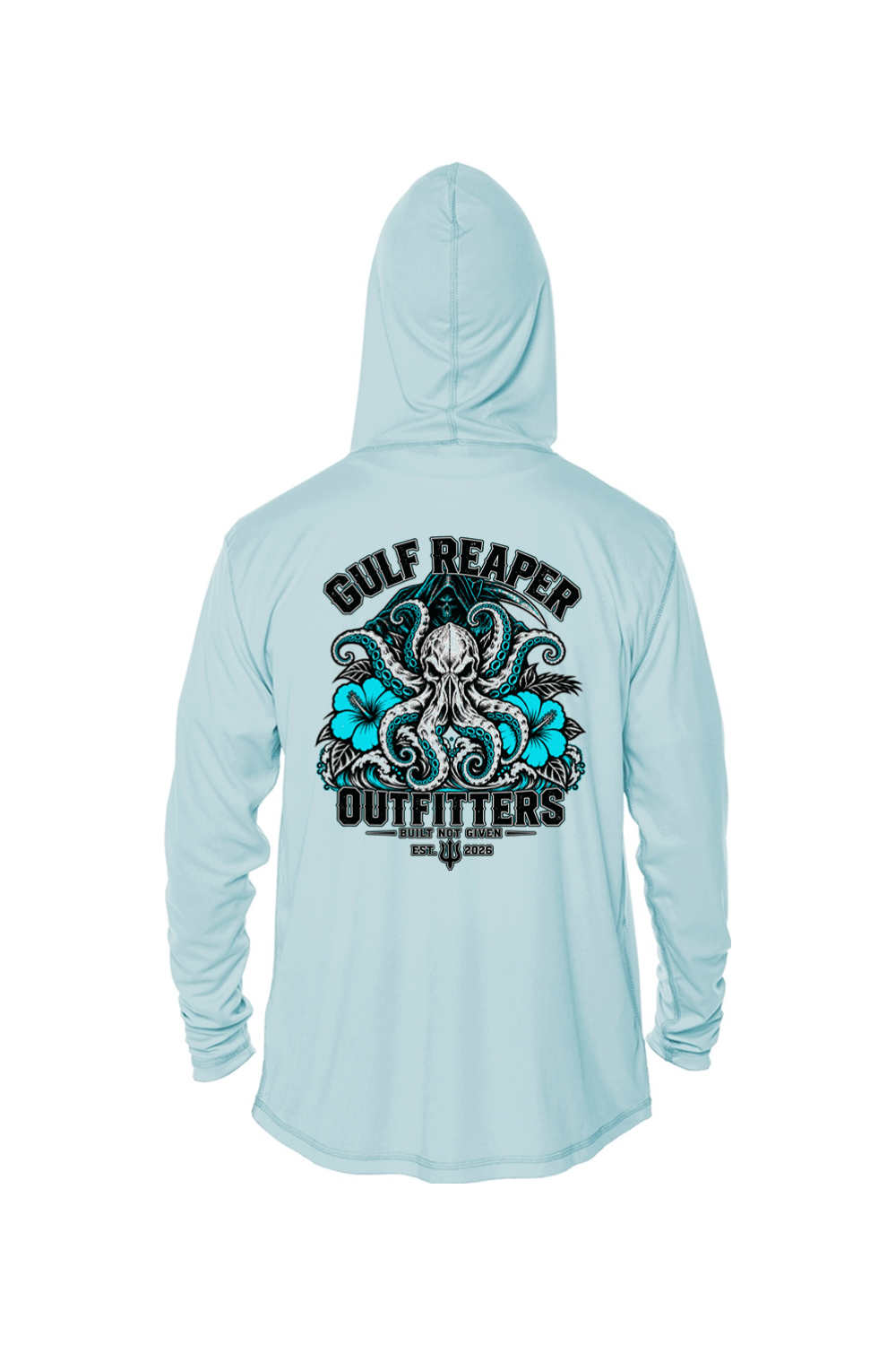 Kraken’s Grip Kids’ Solar Hoodie – Aqua Print