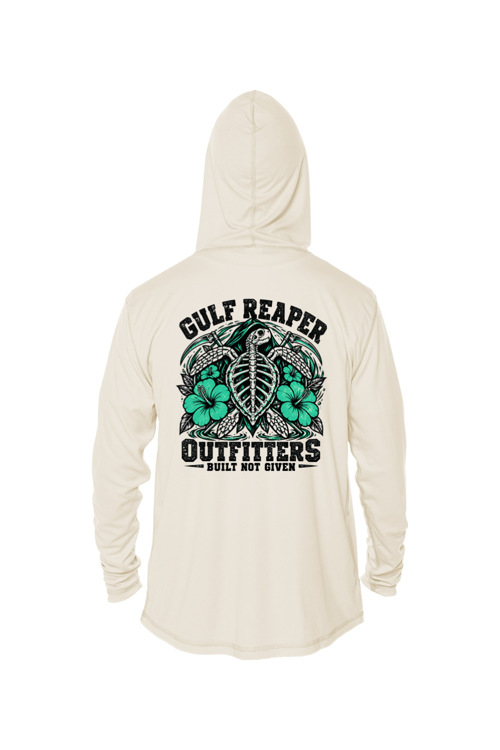 Ancient Tide Kids’ Solar Hoodie – Sea Green Print