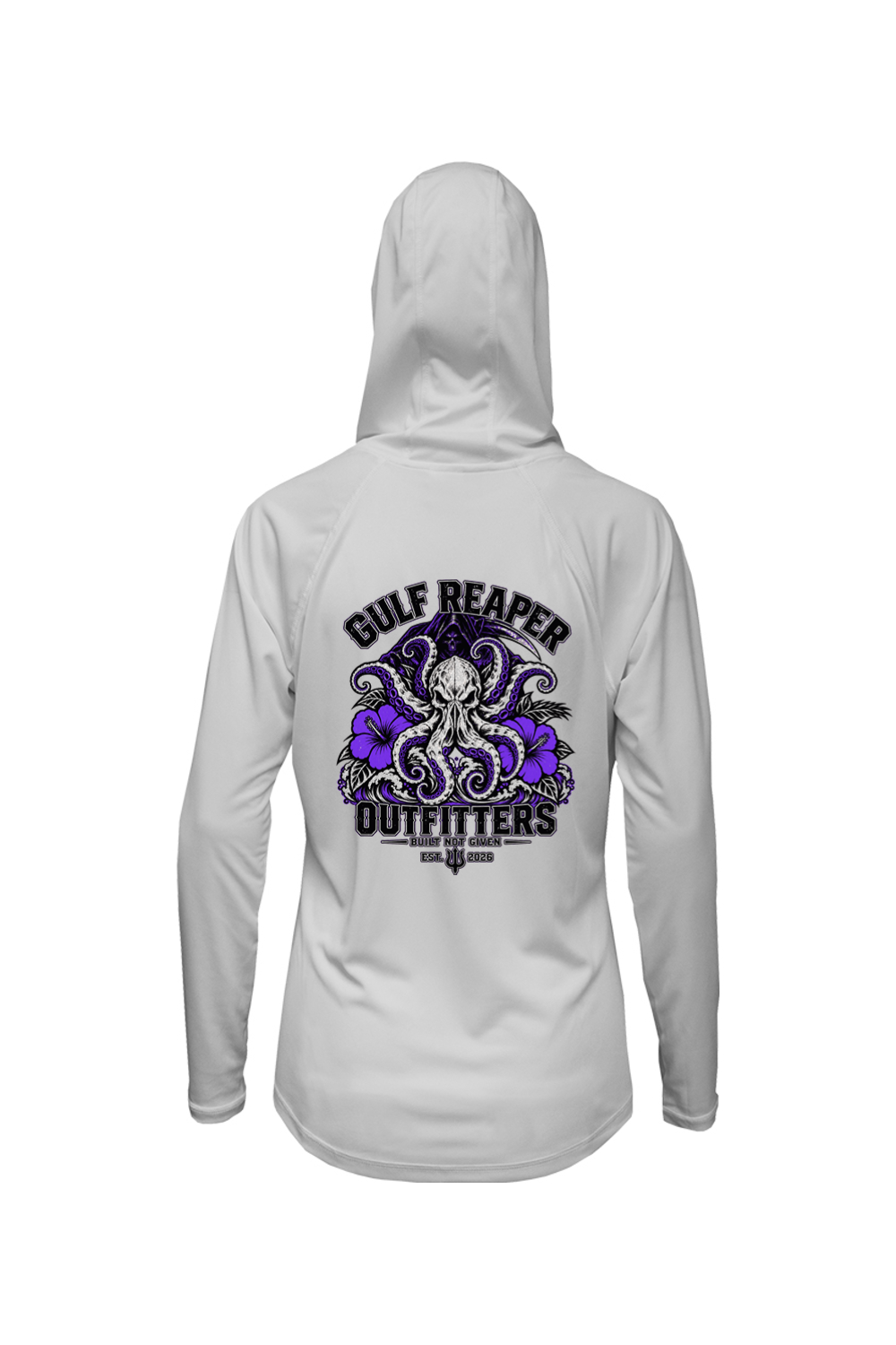 Kraken’s Grip Women’s Solar Hoodie – Royal Purple Print