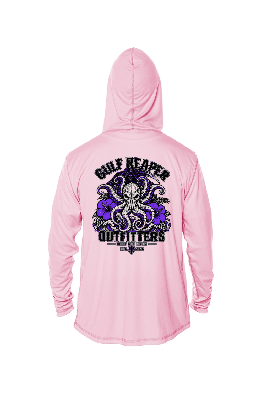 Kraken’s Grip Kids’ Solar Hoodie – Royal Purple Print