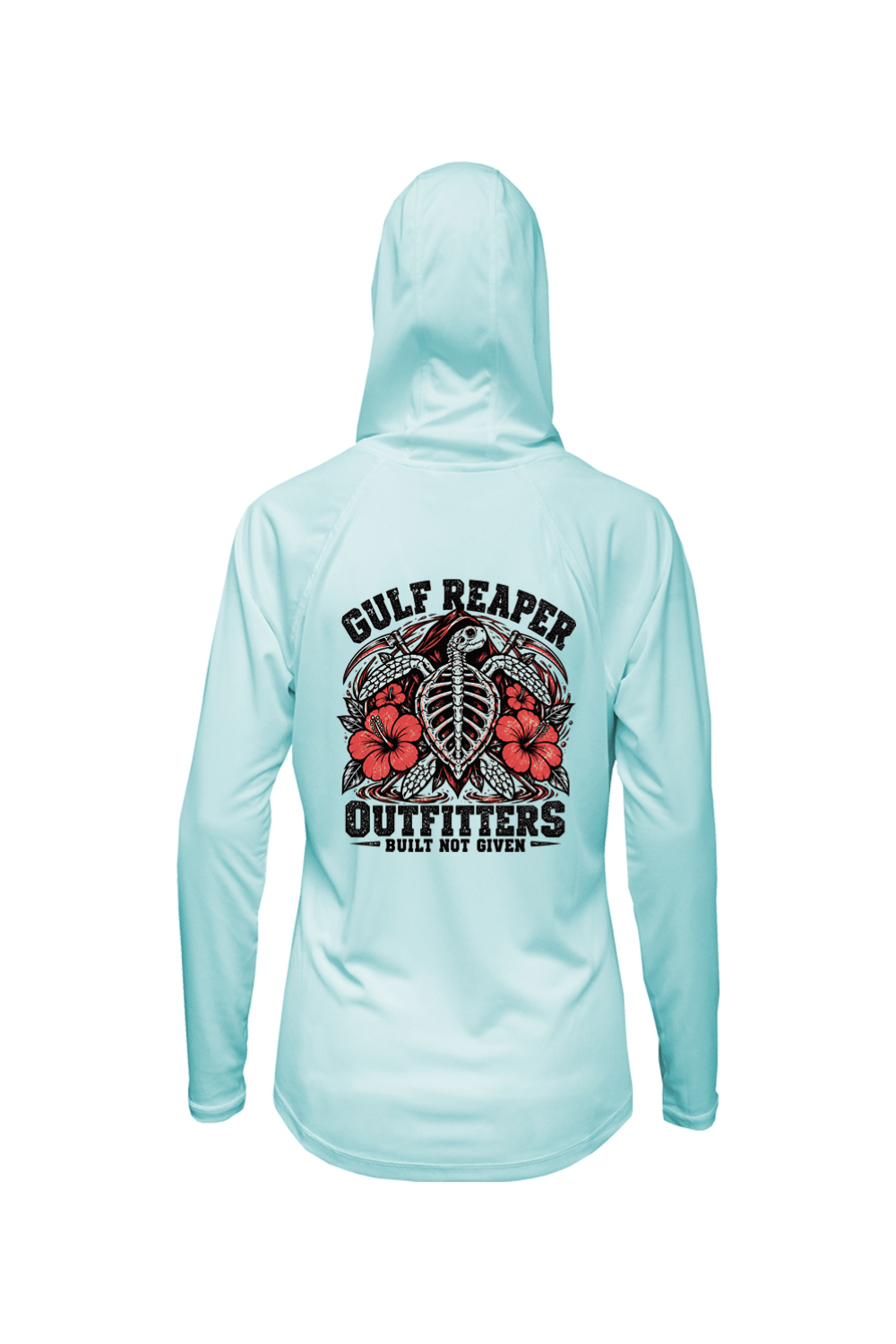 Ancient Tide Women’s Solar Hoodie – Coral Red Print