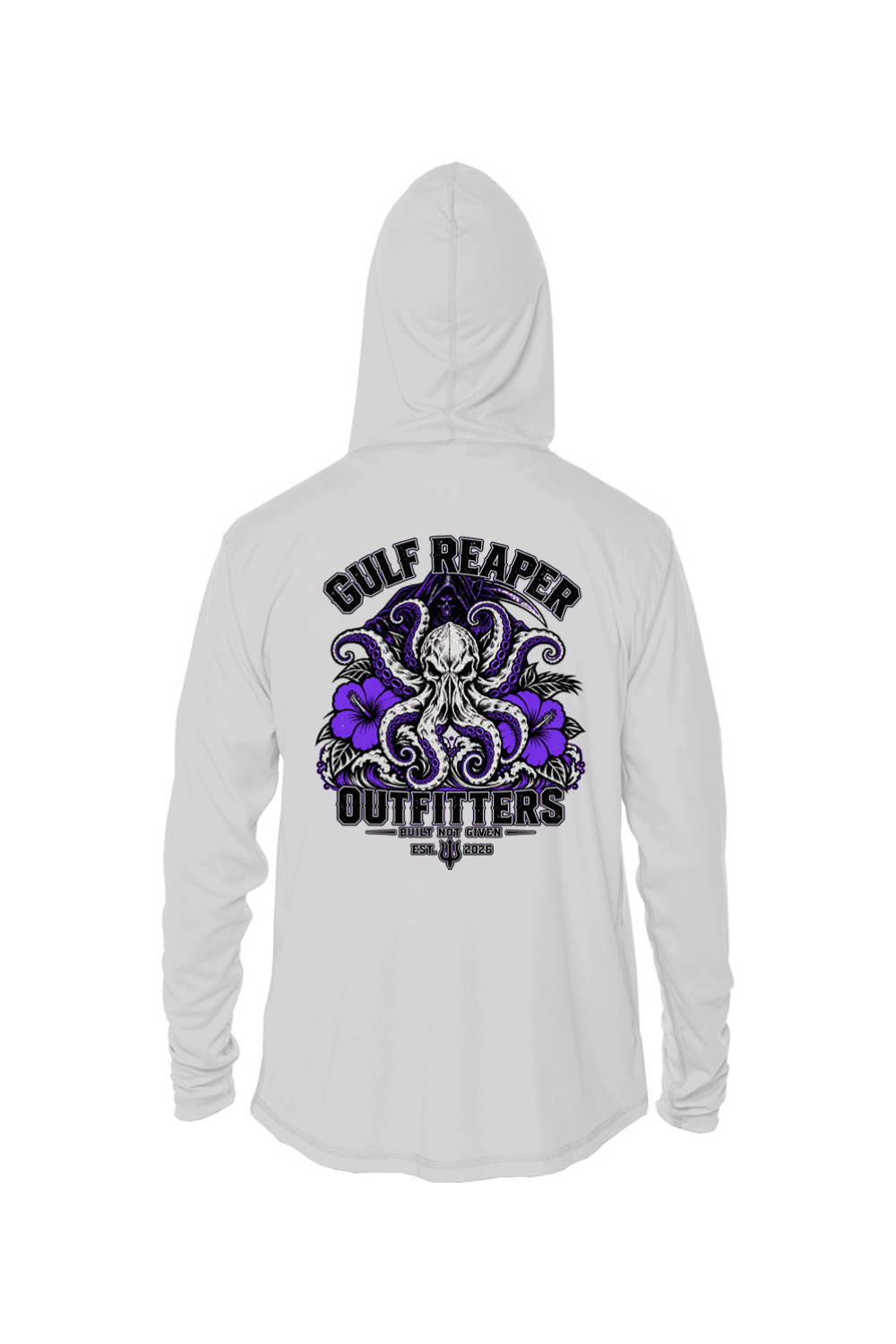 Kraken’s Grip Kids’ Solar Hoodie – Royal Purple Print