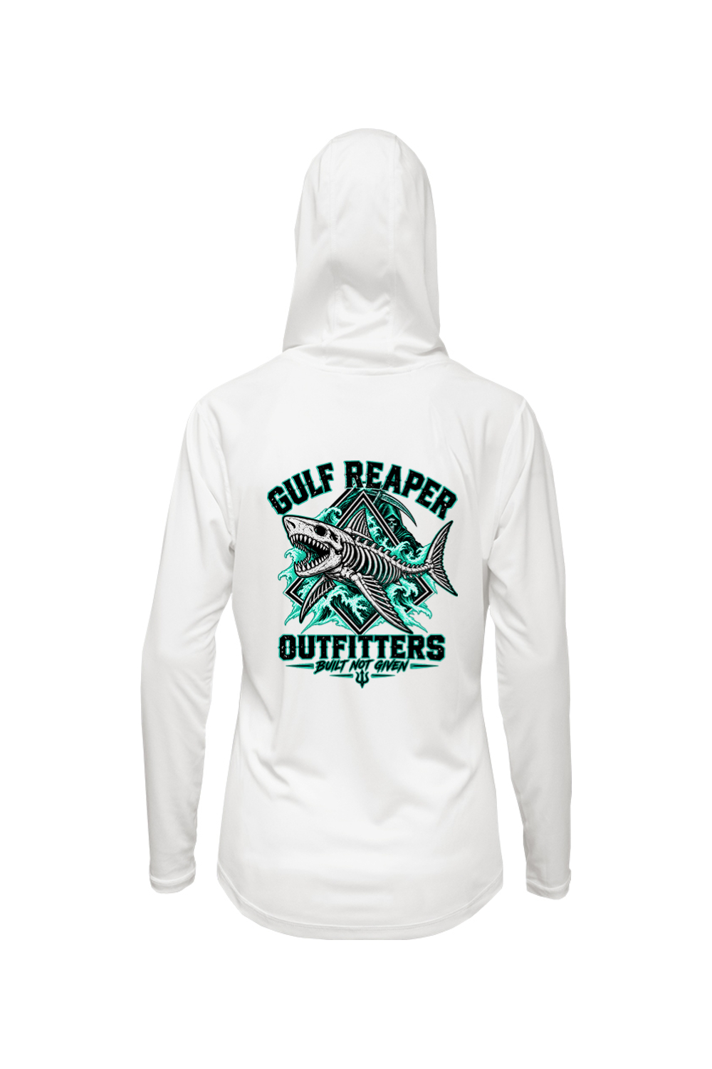 Death Current Women’s Solar Hoodie – Sea Green Print