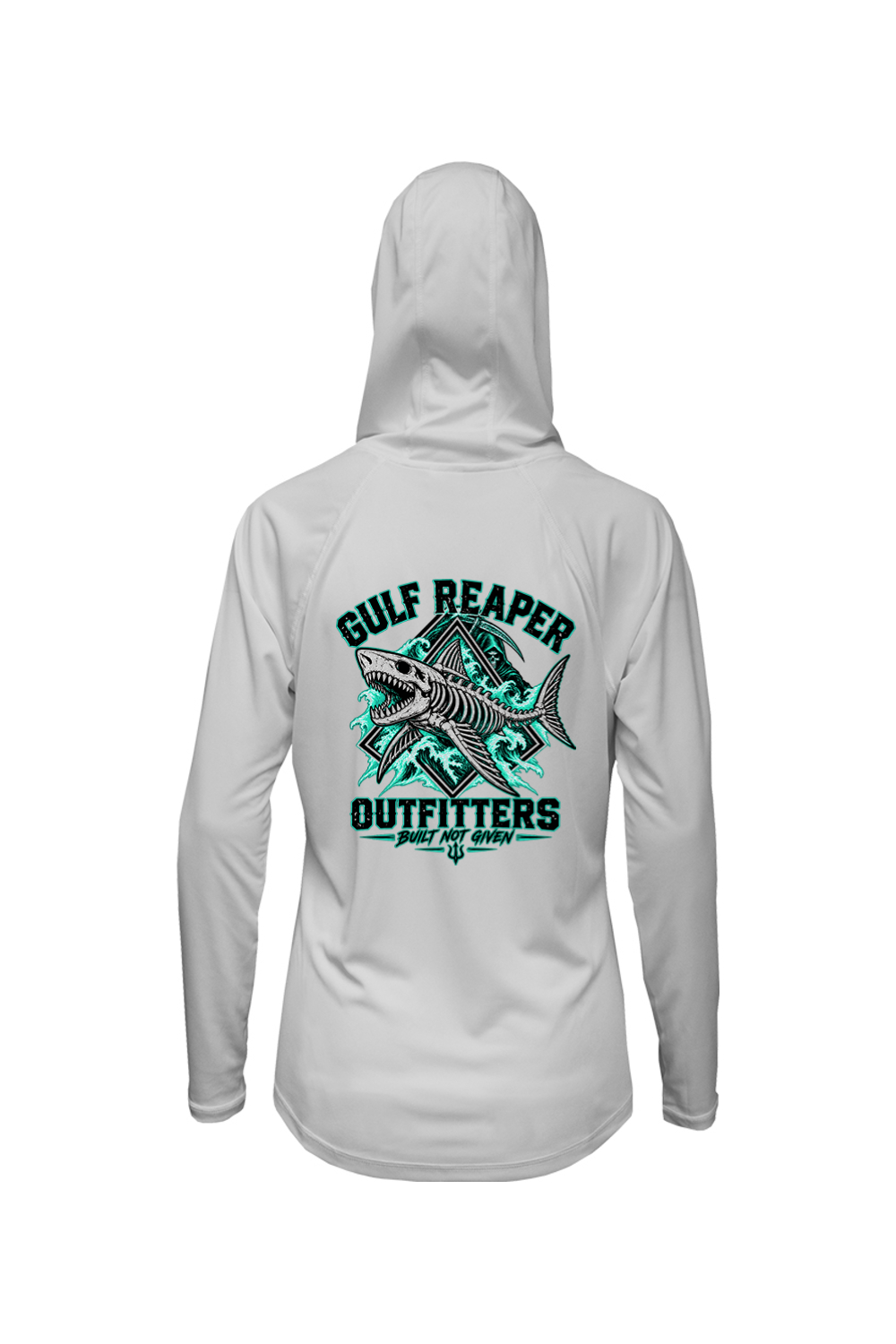 Death Current Women’s Solar Hoodie – Sea Green Print