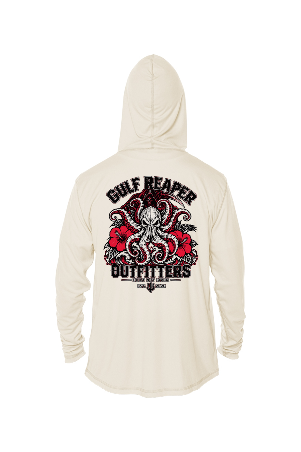 Kraken’s Grip Solar Hoodie – Crimson Print