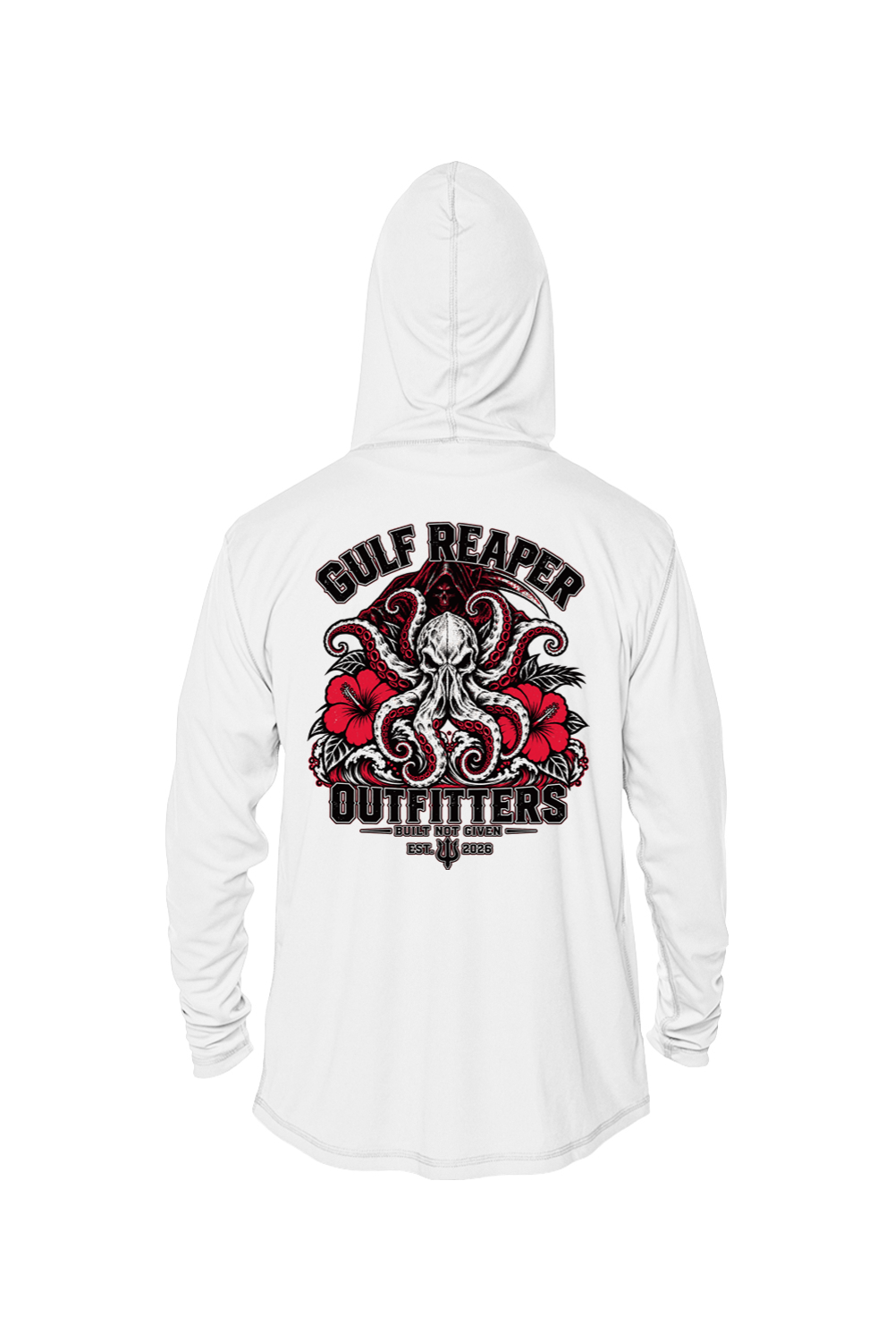 Kraken’s Grip Solar Hoodie – Crimson Print