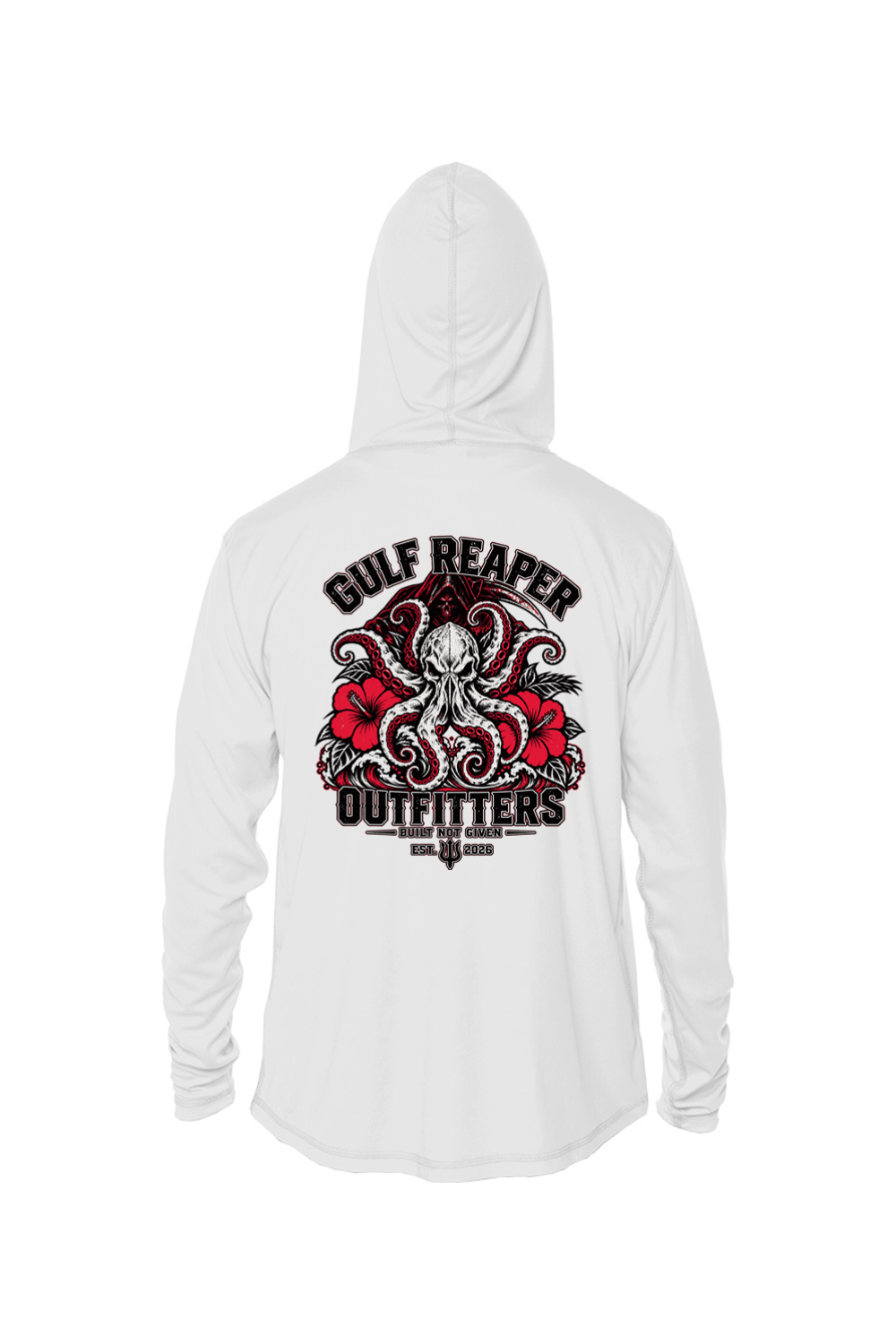Kraken’s Grip Kids’ Solar Hoodie – Crimson Print