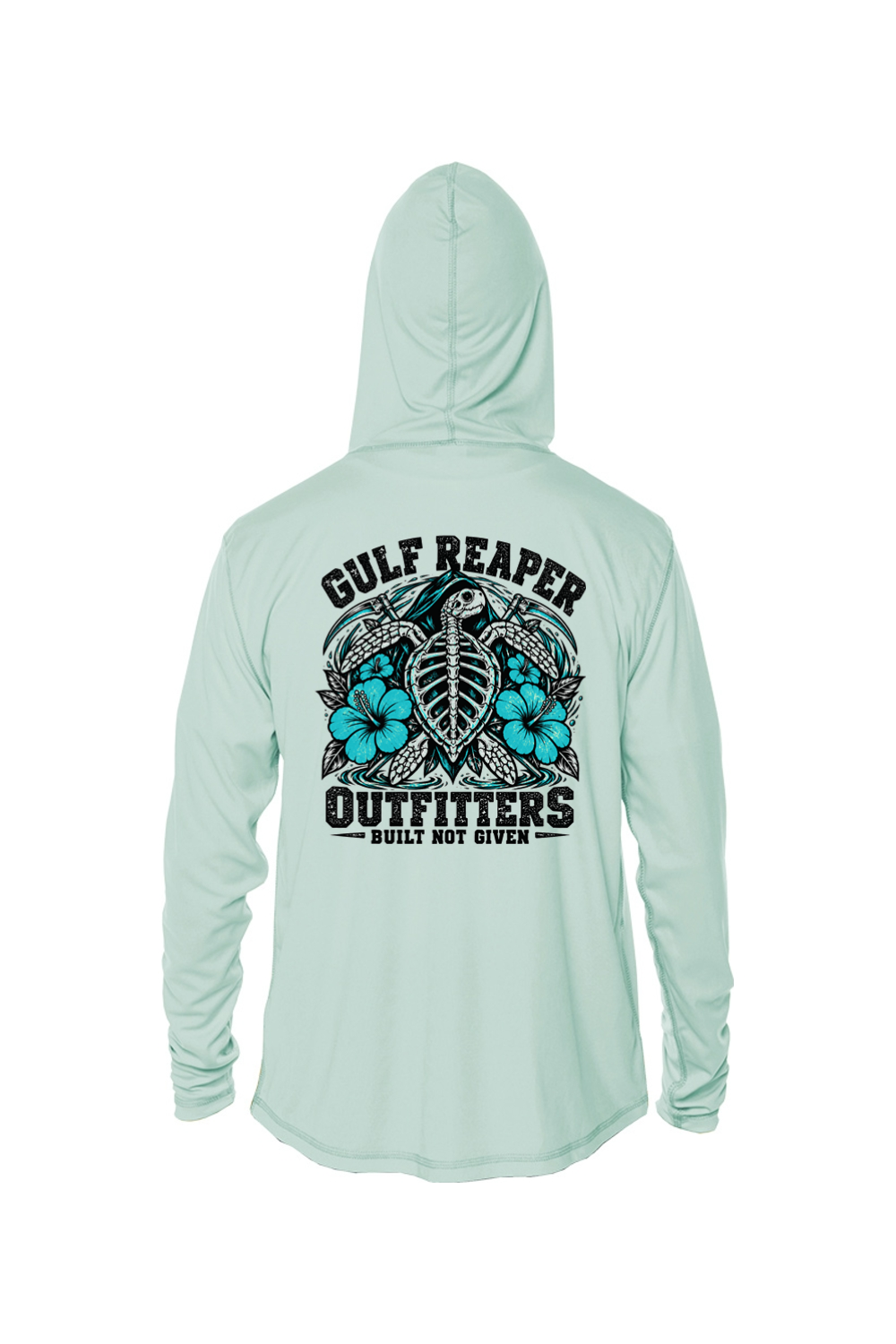 Ancient Tide Kids’ Solar Hoodie – Gulf Teal Print