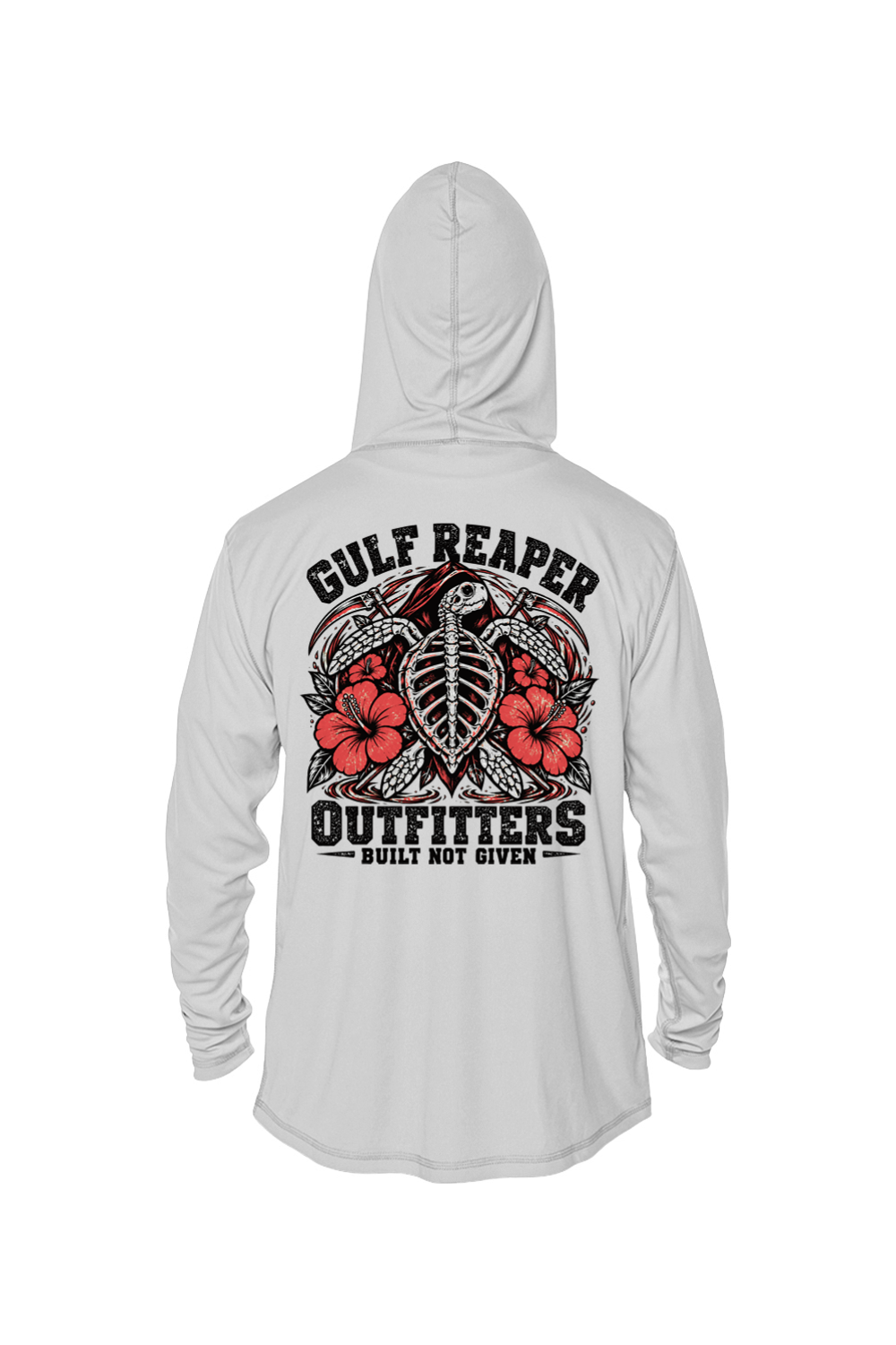 Ancient Tide Solar Hoodie – Coral Red Print